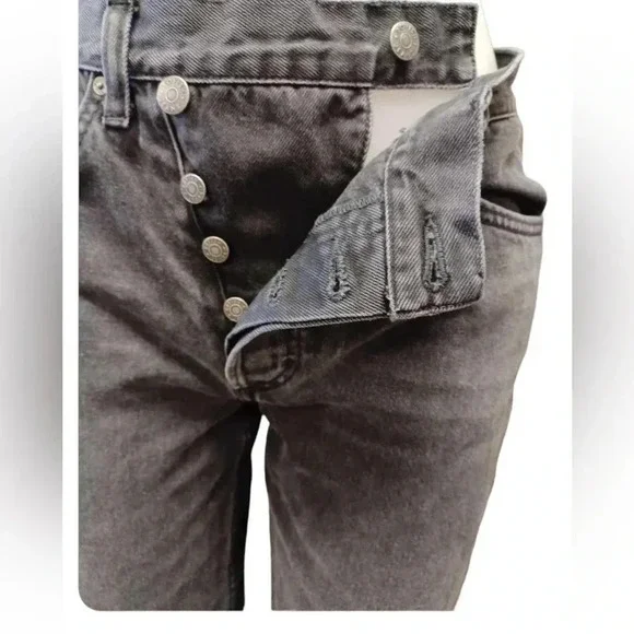 Free People Boyish MIdnight Cowboy Straight Leg Black  Jeans Size 27 - Picture 6 of 14